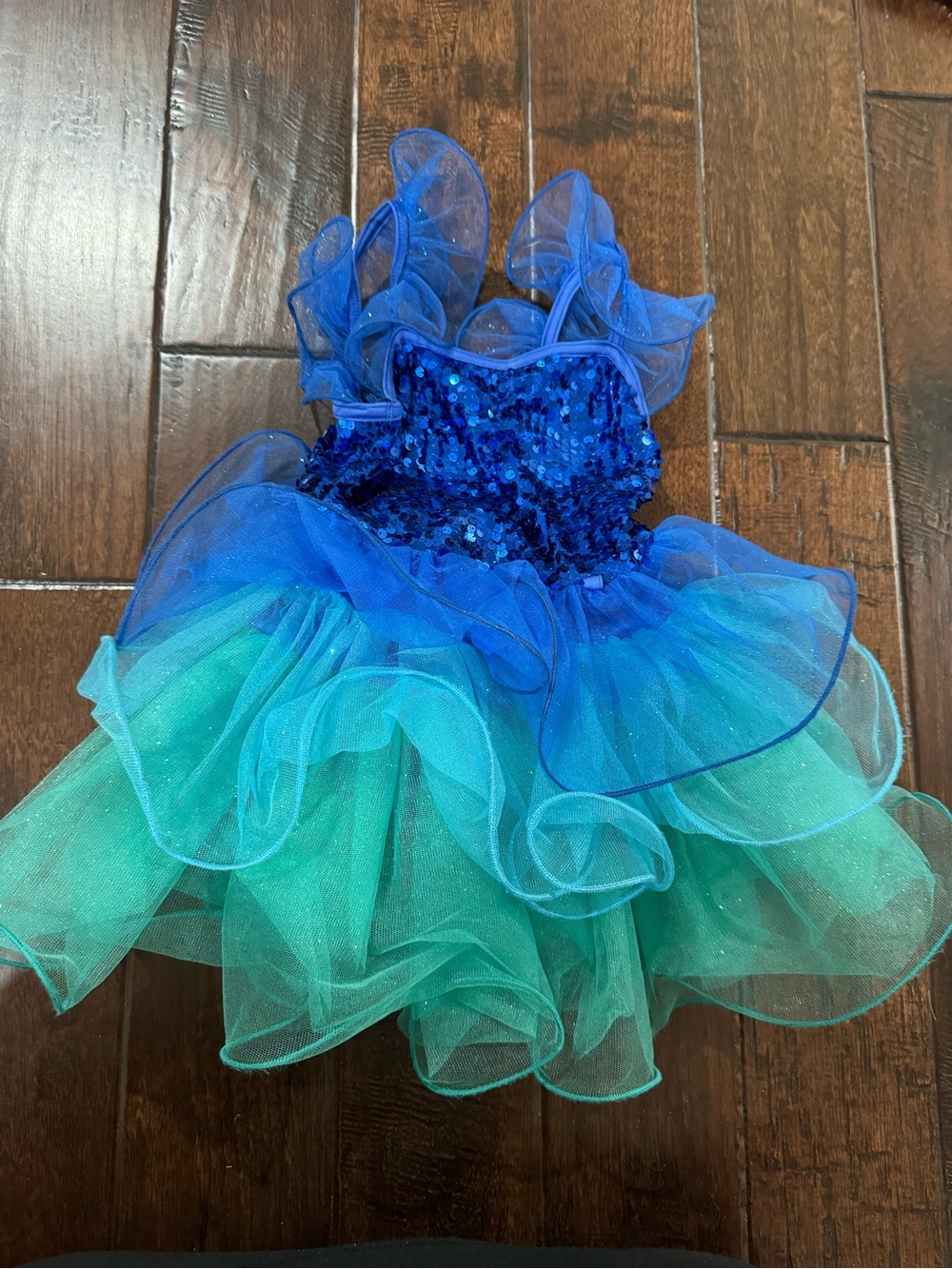 Weissman Royal Blue Sequin and Teal Tutu Ballet Dance Costume - SC (child small)